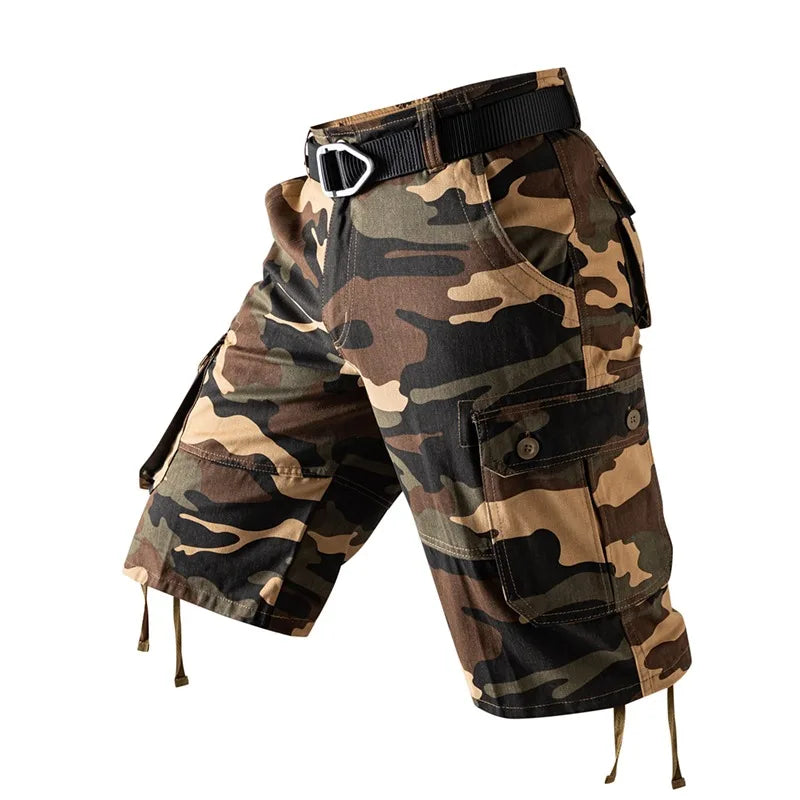 Cargo Knee Shorts Men Sports Plus Size Cotton Half Pants Golf Straight Running Gym Short Pants Casual Bermuda Shorts Comfortable