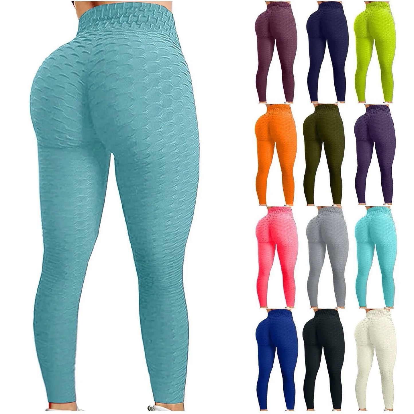 Women's Bubble Hip Lifting Exercise Running High Waist Yoga Tight Pants