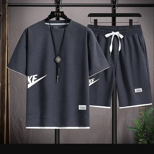 Men''s Summer Nike Fashion Sportswear Short-Sleeved T-Shirt + Sports Shorts