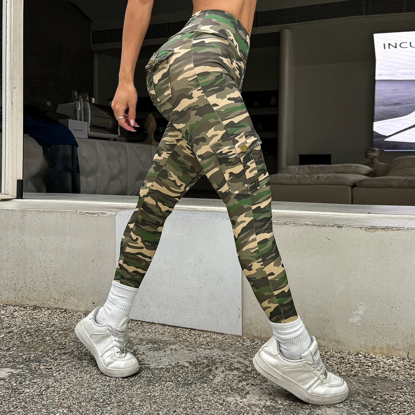 New Camouflage Printed Yoga Pants Women's High Waist Butt Lifting Workout Tights Push Up Fitness Leggings Gym Activewear