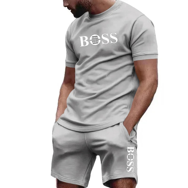 Men's 2 PCS Sportswear Short Sleeved T-Shirt and Shorts