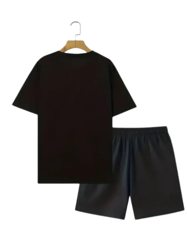 Men's Casual Sportswear T-Shirt & Short Set With King Print