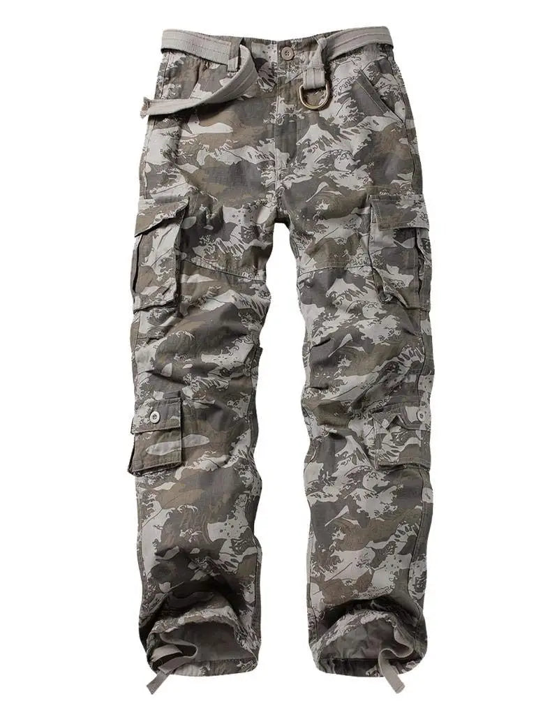 Camo Cargo Pants Outdoor Multi-Pocket Ripstop Jeans