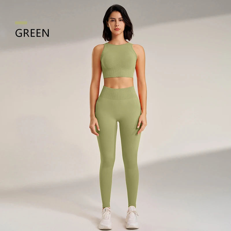 2PCS Women's Yoga High Waisted Leggings