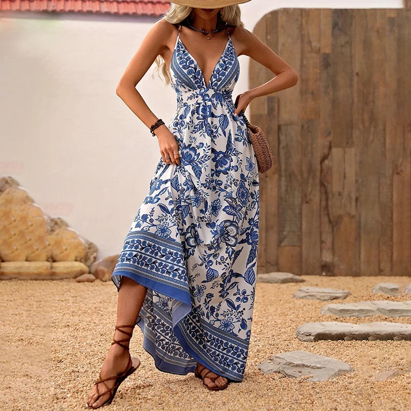 Elegant V-Neck Strap Dress for Women