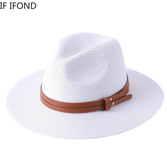 56-58-59-60CM Natural Panama Soft Shaped Summer Straw Hat