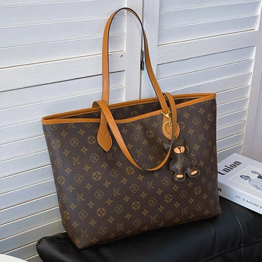 Luxury High Capacity Tote Bag Soft Leather Shoulder Bag