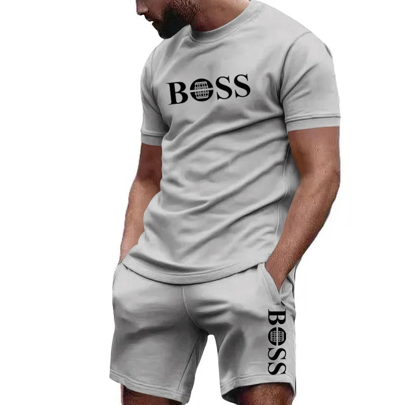 Men's 2 PCS Sportswear Short Sleeved T-Shirt and Shorts