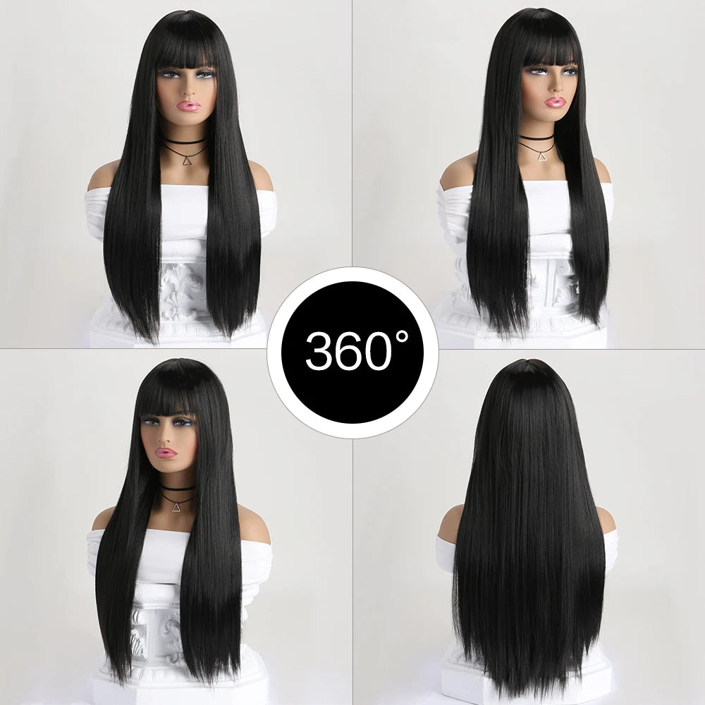 26 Inch Color Wig Long Straight Synthetic Wig for Women Fashion Wig  ﻿