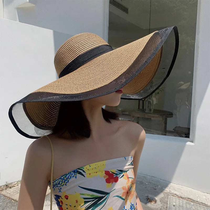 Women Big Brim Sun Visors Bucket Panama Hat