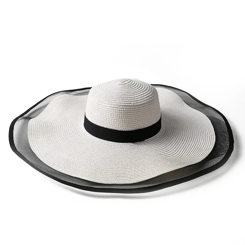 Women Big Brim Sun Visors Bucket Panama Hat